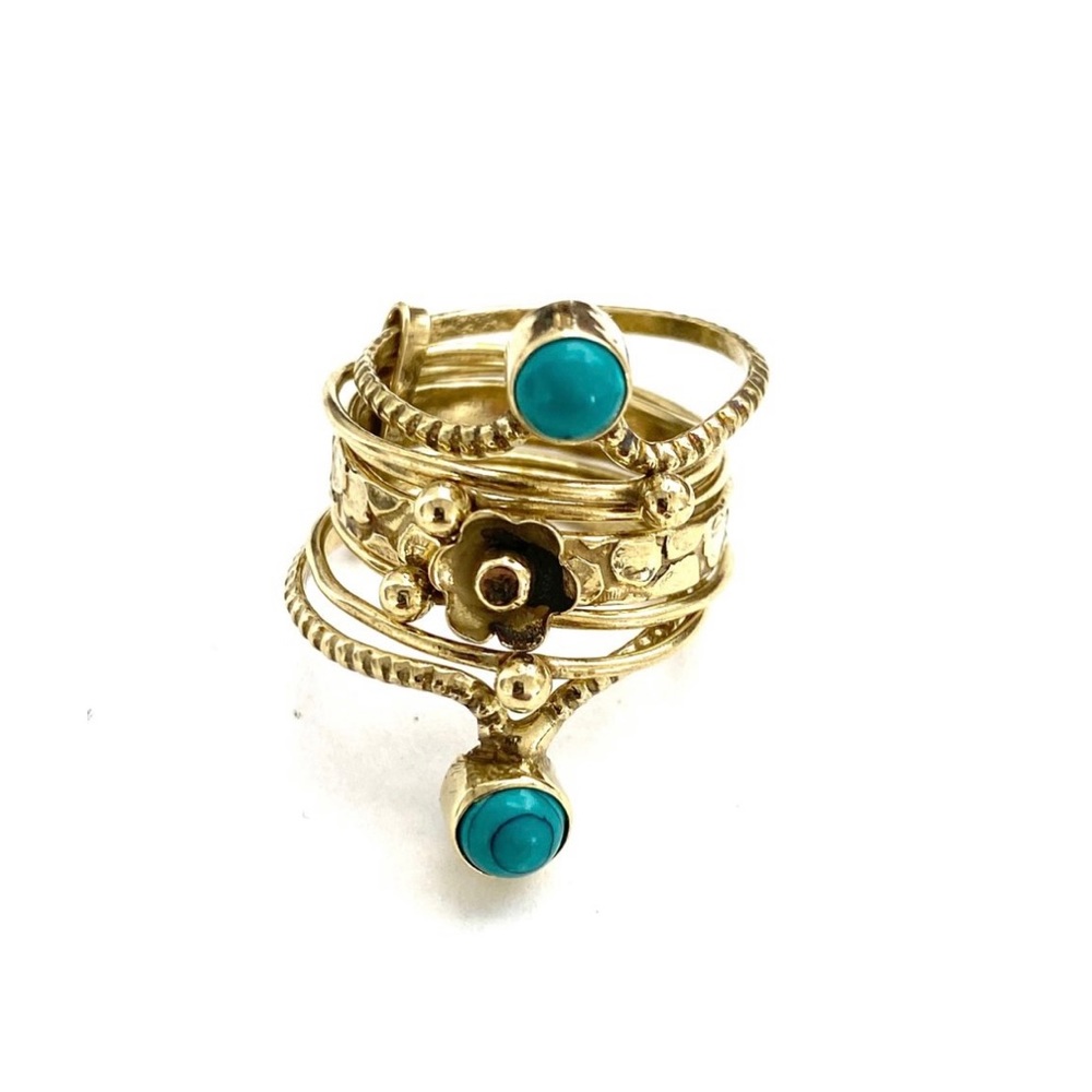 Turquoise Brass Ring - Picture 3 of 3